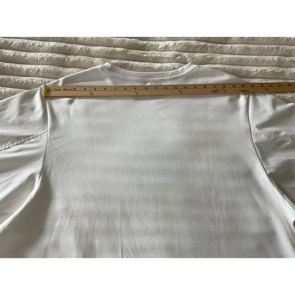 Athleta Harlow Hybrid NWT White Long Sleeve Top Puff Sleeve Button Cuff  Size 2X